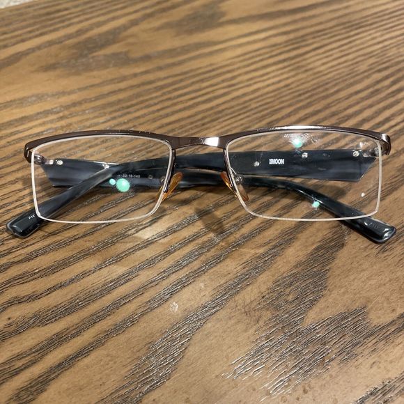 Blue Moon Eyeglass Frames Only 52-18-140 BM1007 GM Silver Black Clubmaster - Picture 1 of 14